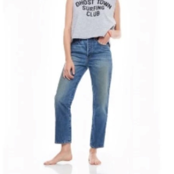 NWT Sandrine Rose Straight Leg Button-Fly Jean in Indigo, size 29 - Picture 1 of 12